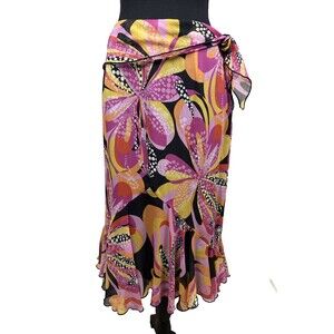 Bentley A. Fairycore Boho Beachy Floral Colorful Flowy Skirt Size 2